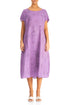 Short Sleeves Lavender Blossom Linen Dress 1