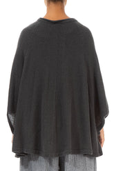 Single Button Flared Dark Grey Wool Cardigan 2