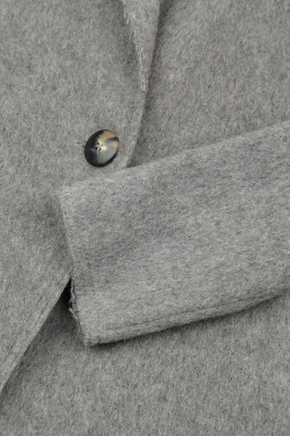 Single Button Grey Wool Coat 5