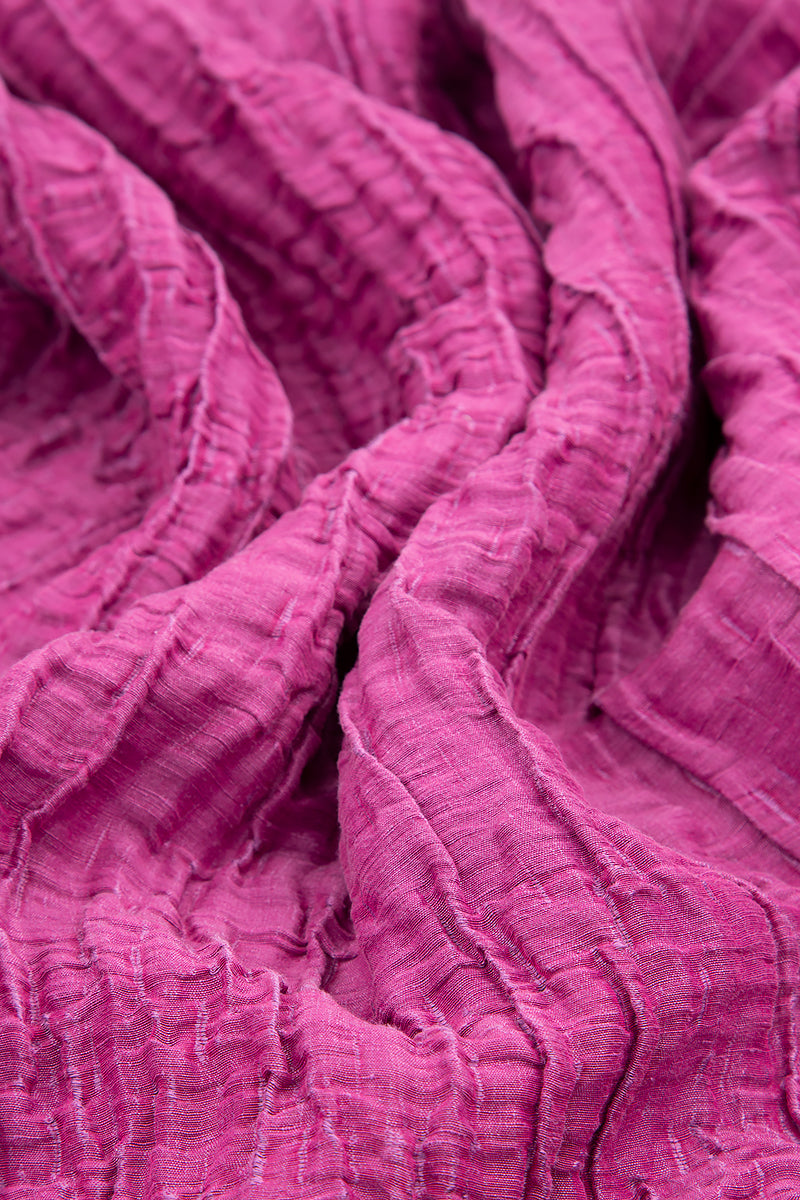 Sleeveless Balloon Crinkled Orchid Silk Dress 5