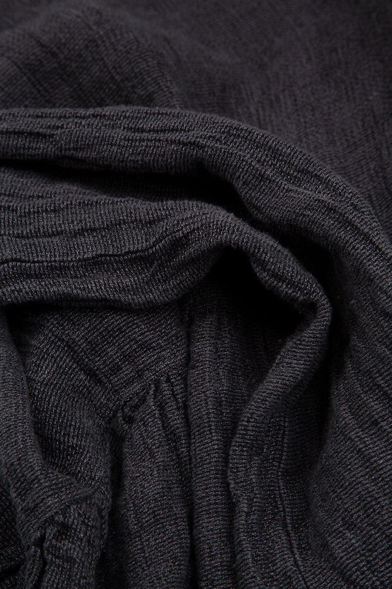 Sleeveless Balloon Charcoal Mélange Linen Dress 6