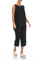 Sleeveless Black Linen Top 4