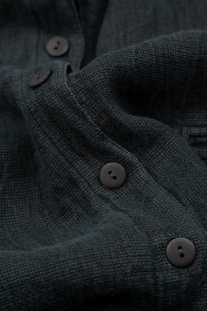 Sleeveless Dark Forest Mélange Linen Dress 5