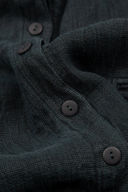 Sleeveless Dark Forest Mélange Linen Dress 5