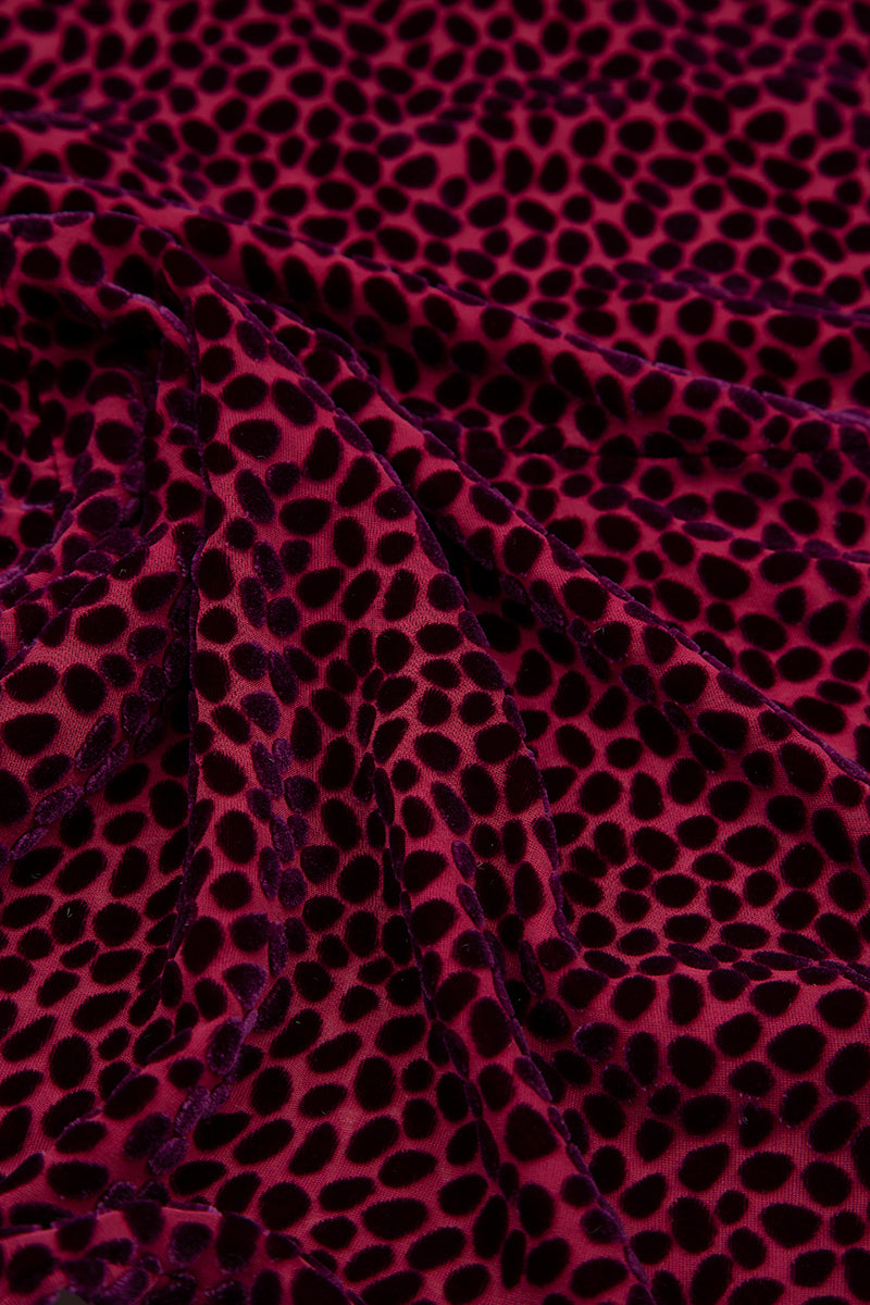 Sleeveless Devoré Dot Magenta Silk Velvet Blouse