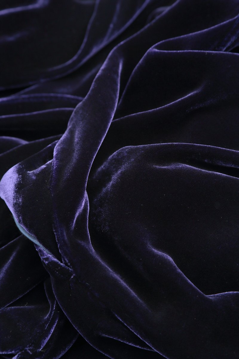 Sleeveless Purple Silk Velvet Dress