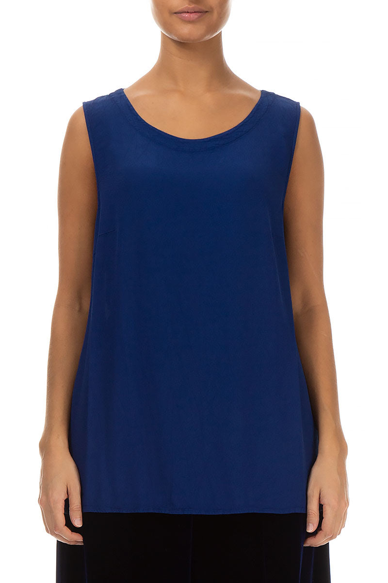 Sleeveless Sapphire Viscose Top 1