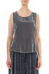 Sleeveless Silver Silk Velvet Blouse 1
