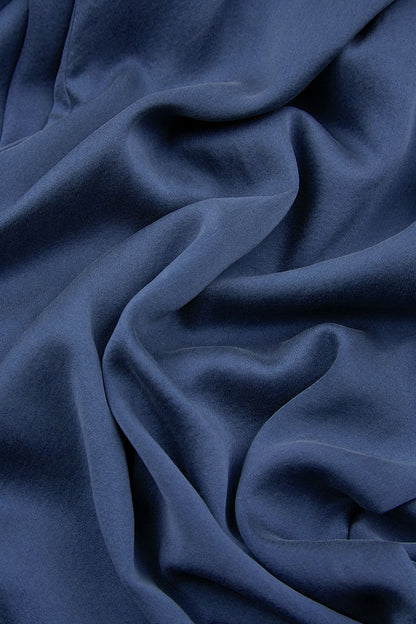 Sleeveless V-Neck Petrol Blue Silk Top 5