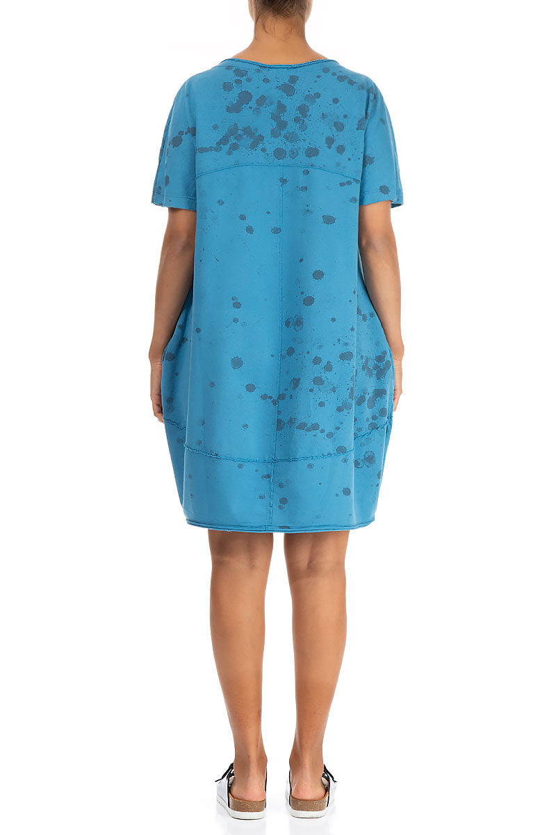 Splash Turquoise Cotton Dress