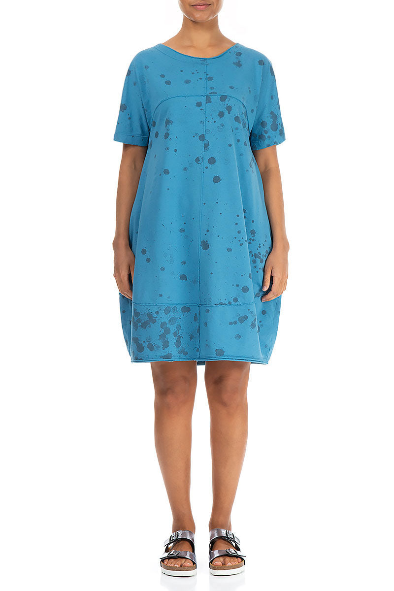 Splash Turquoise Cotton Dress