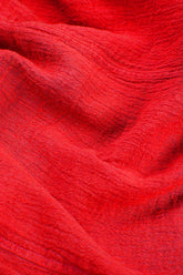 Stand Collar Poppy Red Linen Viscose Blouse 5