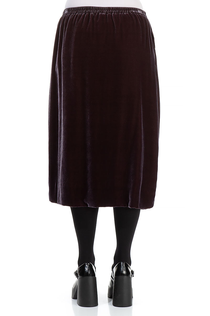 Straight Iron Silk Velvet Skirt