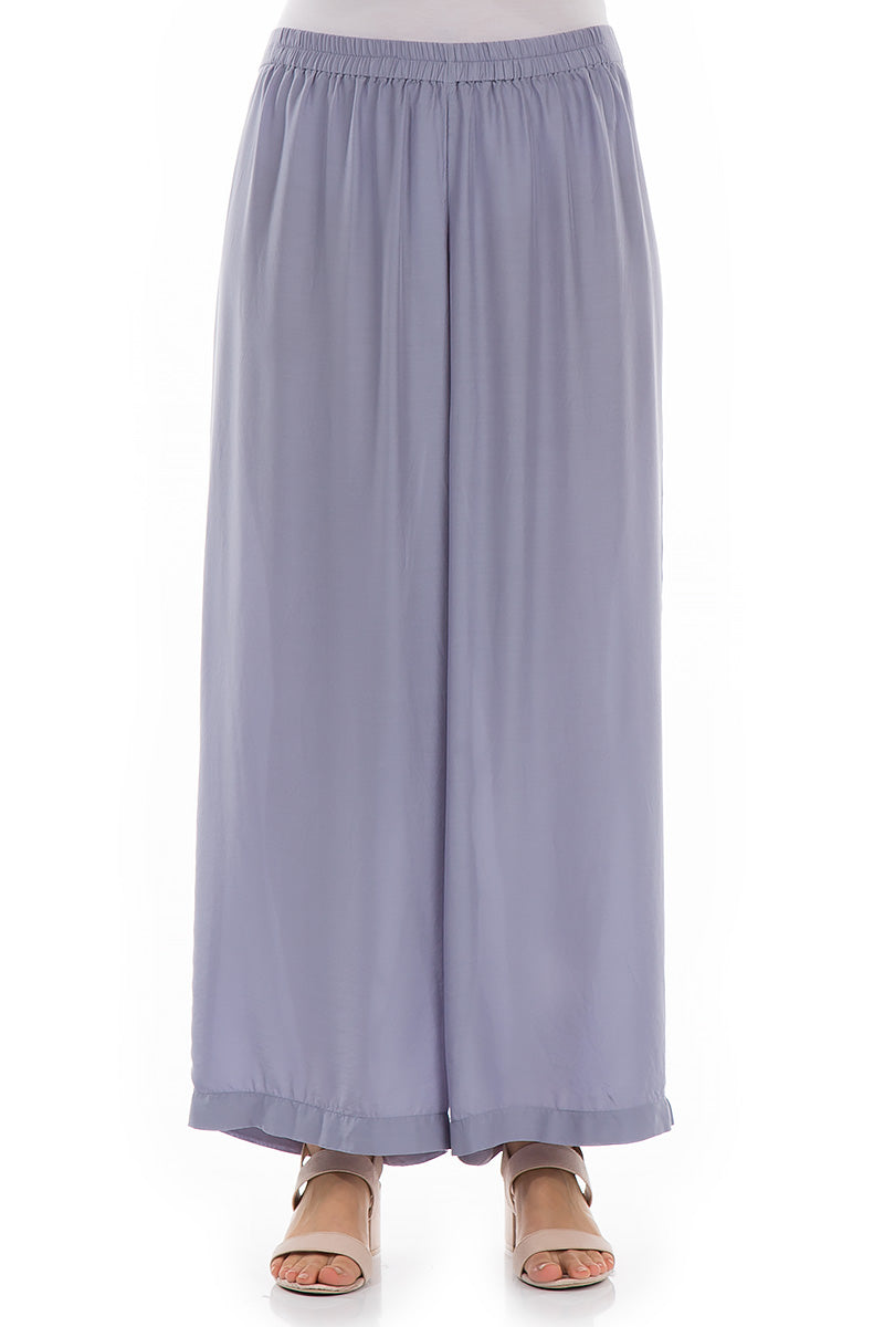 Straight Violet Tulip Silk Bamboo Trousers