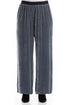 Straight Wide Silver Silk Velvet Trousers 1
