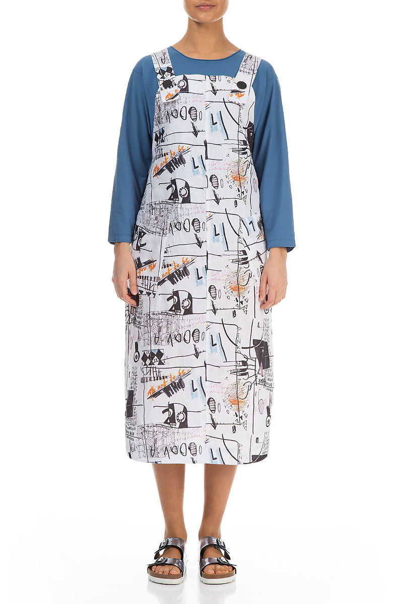 Street Art Linen Overall Dress 1