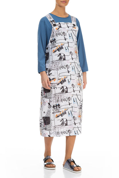 Street Art Linen Overall Dress 3