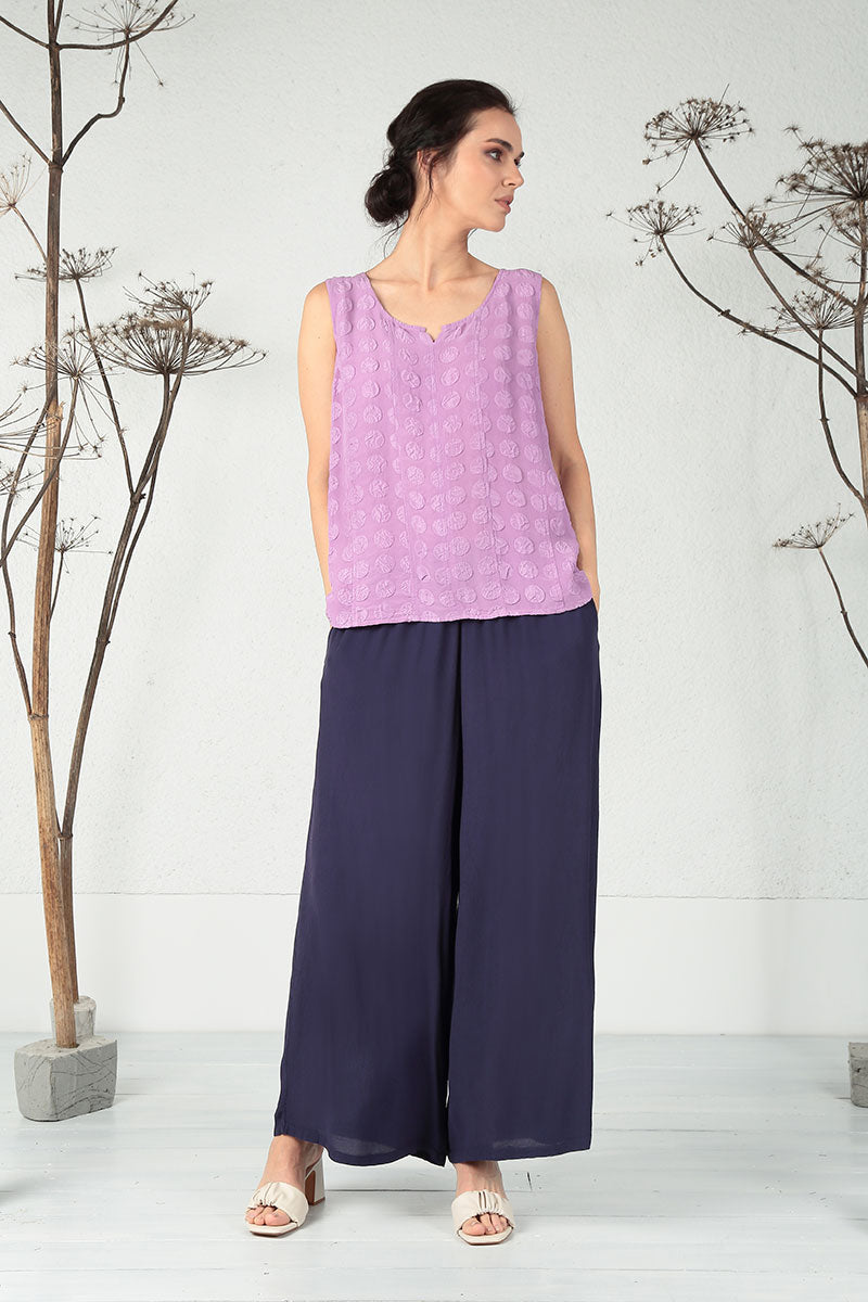 Sweetheart Neck Lilac Bubble Silk Top 6