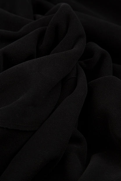 Short Tie Front Black Cotton Jersey Jacket 5