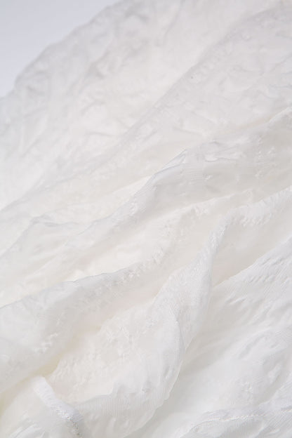 White Textured Kaftan Silk Blouse 5