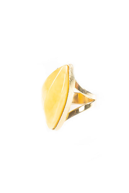 Triangle Yellow Amber Ring