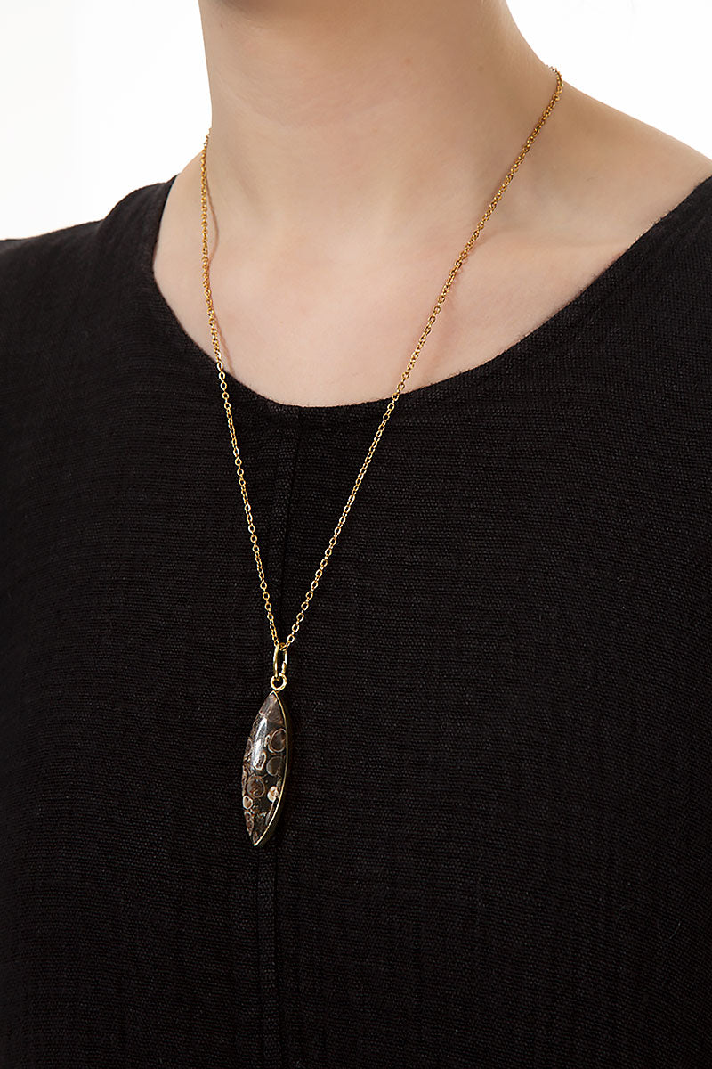 Turritella Fossil Pendant Necklace