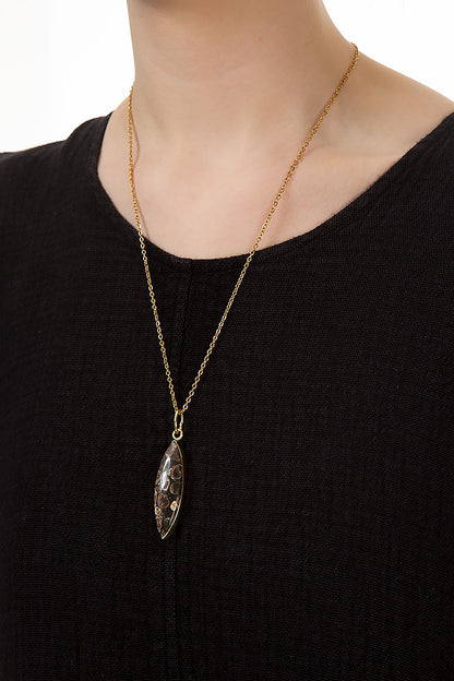 Turritella Fossil Pendant Necklace