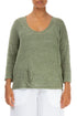 Twisted Plait Pistachio Linen Jumper 1