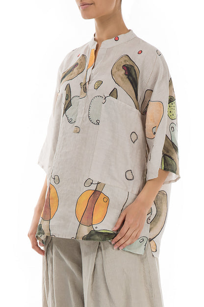 Two Pockets Earthy Linen Shirt 3