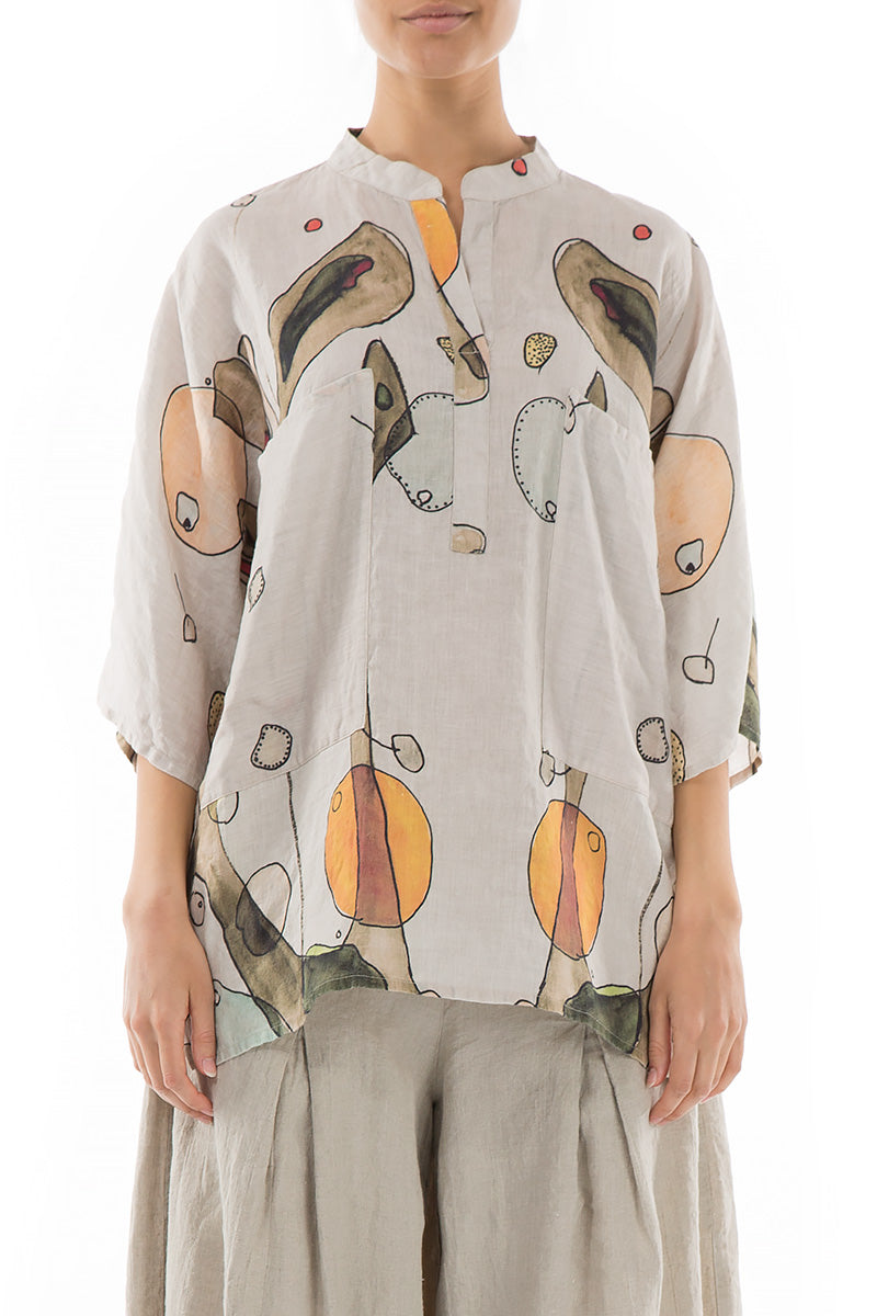 Two Pockets Earthy Linen Shirt 1