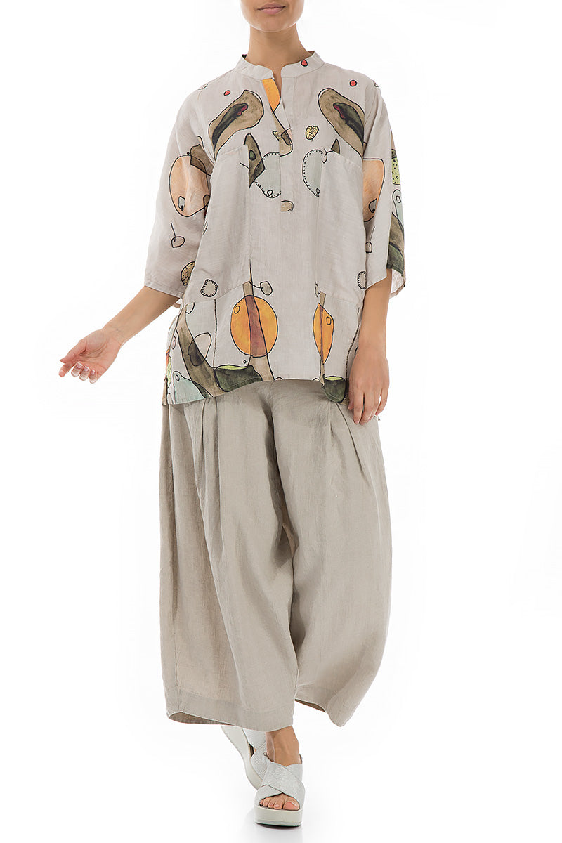 Two Pockets Earthy Linen Shirt 4