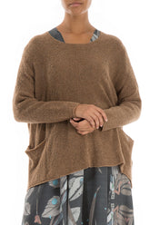 Two Pockets Caramel Wool Sweater 3