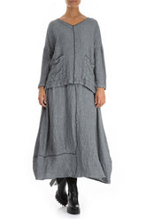 V-Neck Grey Wool Blouse 3