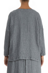 V-Neck Grey Wool Blouse 2