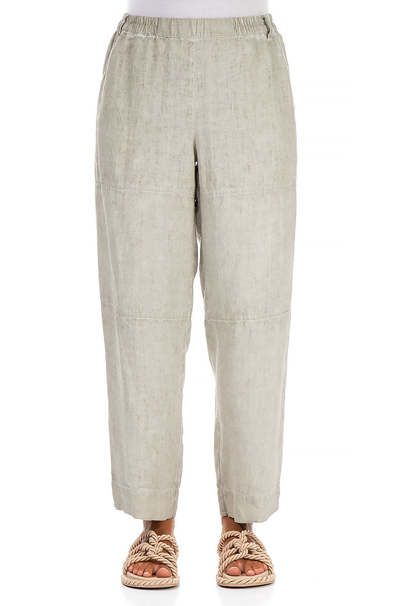 Washed Out Greige Linen Trousers