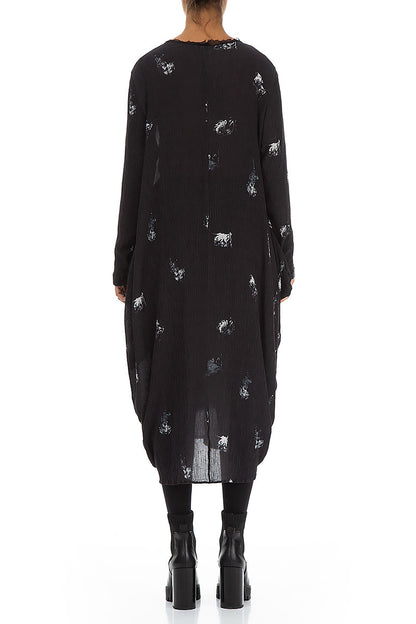 Wide Abstract Print Silk Viscose Dress 2