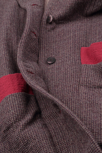 Wide Collar Purple Brown Wool Swing Coat 5