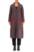 Wide Collar Purple Brown Wool Swing Coat 1