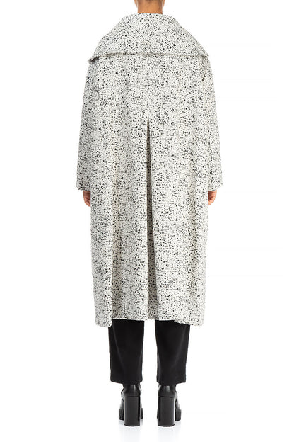 Wide Collar Dotty Wool Swing Coat 2