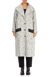 Wide Collar Dotty Wool Swing Coat 1