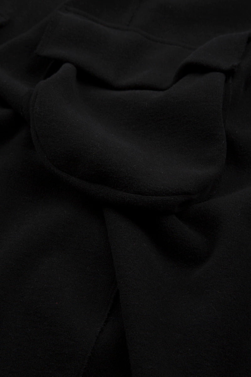 Wide Leg Black Cotton Jersey Trousers 4