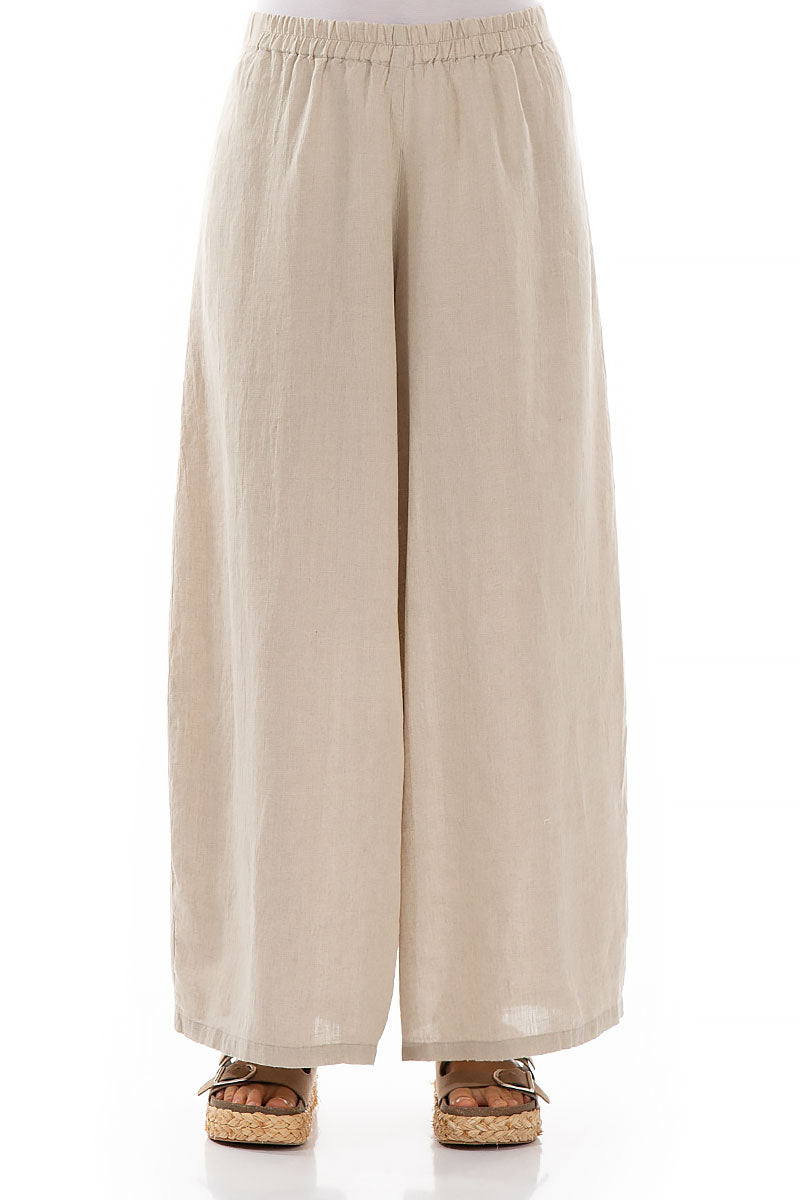 Wide Natural Linen Trousers