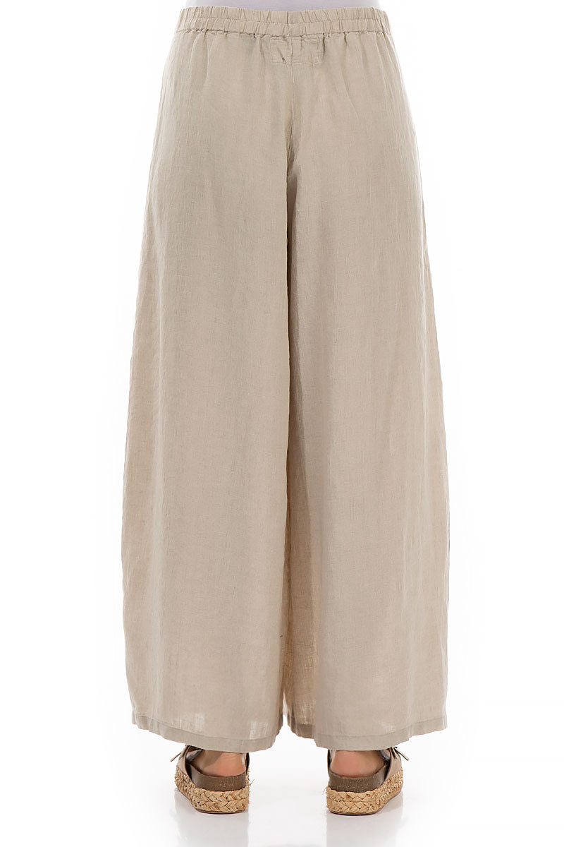 Wide Natural Linen Trousers