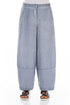 Wide Washed Effect Denim Silk Linen Trousers 1