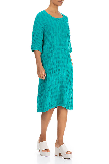 Woven Texture Ocean Linen Dress 5