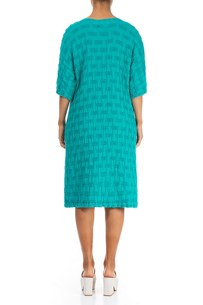 Woven Texture Ocean Linen Dress 2